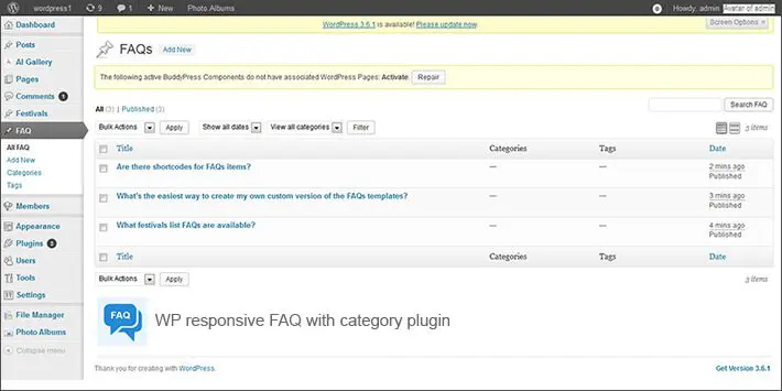 FAQ responsive di WP con la categoria Plugin WordPress