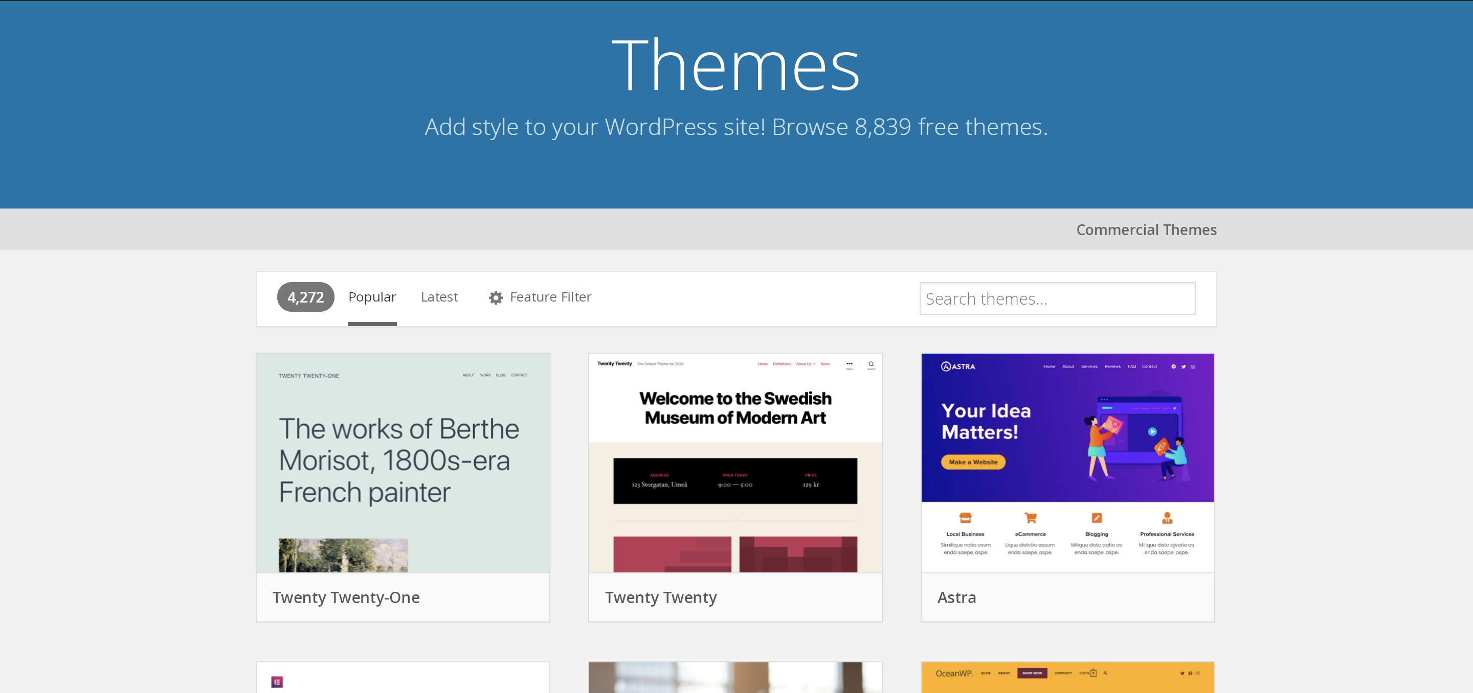 das Theme-Repository von WordPress.org