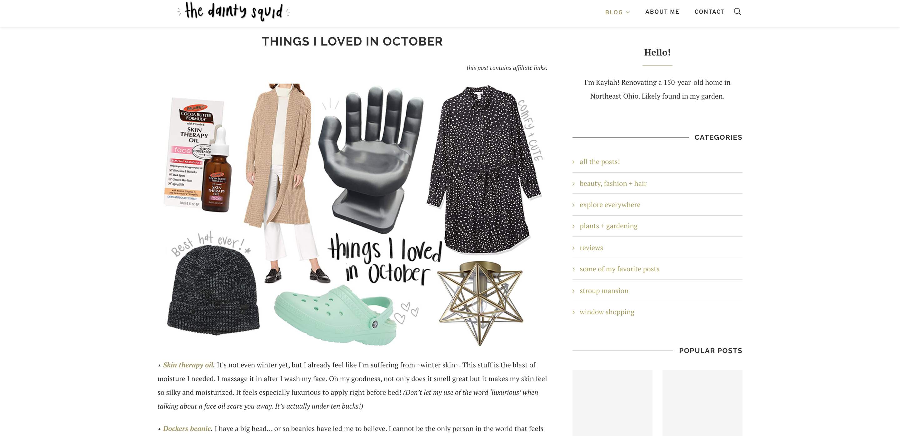 Der Dainty Squid-Beitrag mit Affiliate-Links