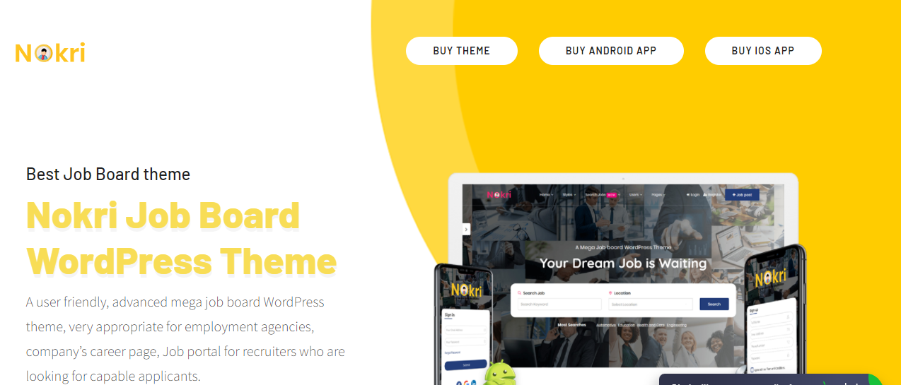 Melhor tema WordPress de quadro de empregos