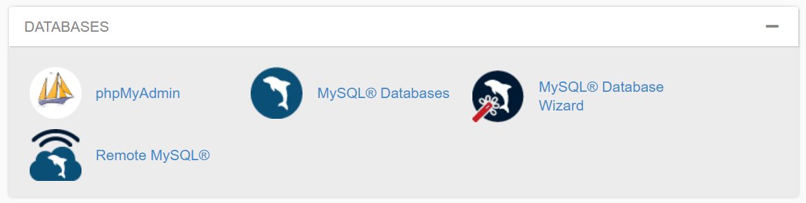 phpMyAdmin afișat în cpanel