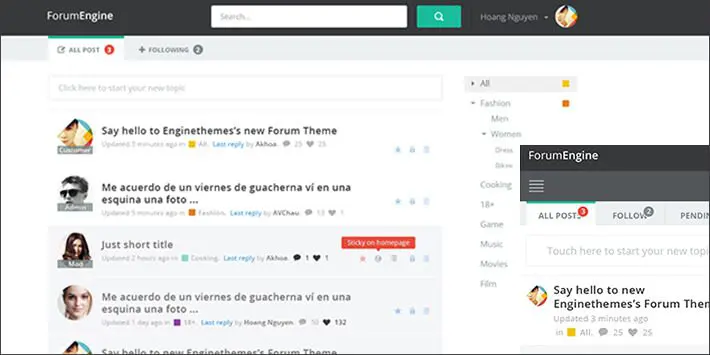 ForumEngine 워드프레스 포럼 플러그인