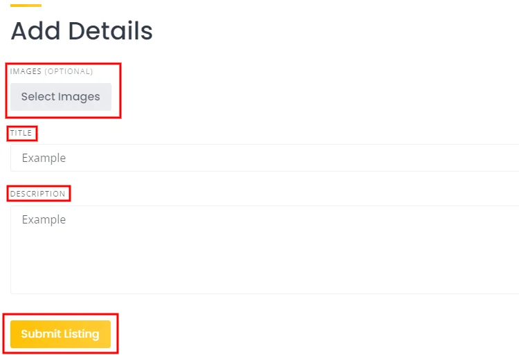 Procesul de adăugare a unei noi listări pe un site web de membri WordPress.