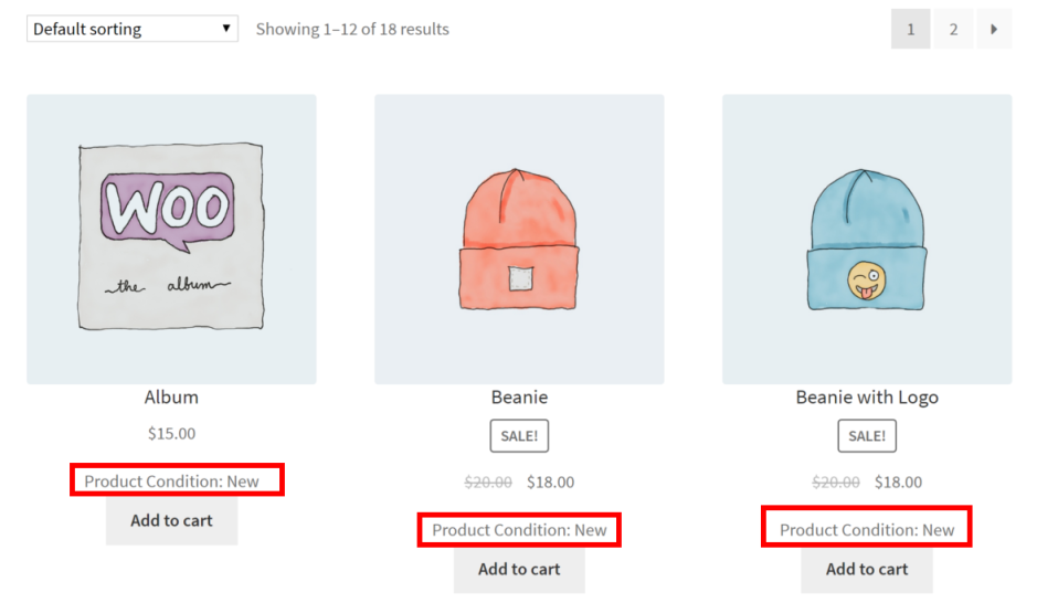 WooCommerce内で商品条件を編集する例