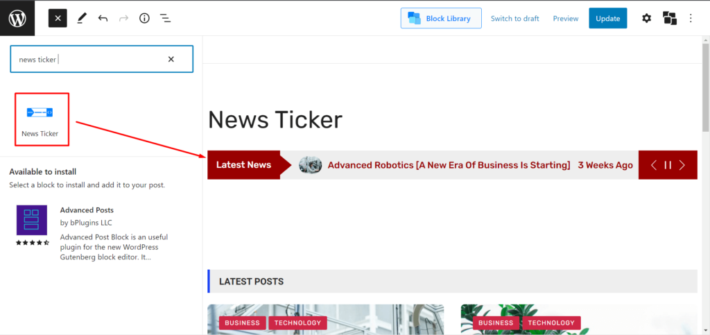 Présentation de WordPress Breaking News Ticker pour PostX 2 How to Use the WordPress Breaking News Ticker?