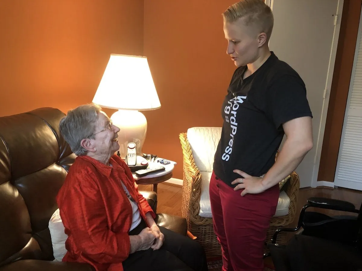 Anne McCarthy com sua avó