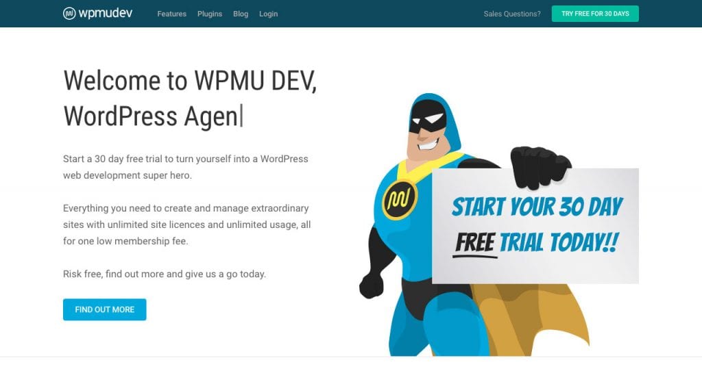 Página inicial do WPMU DEV