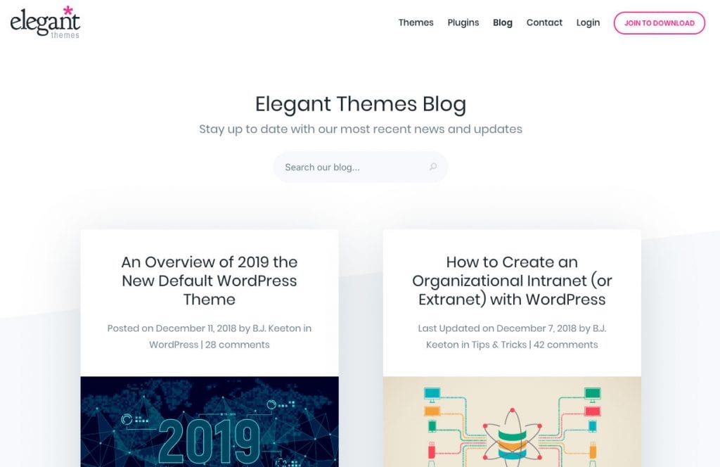 Blog de temas elegantes