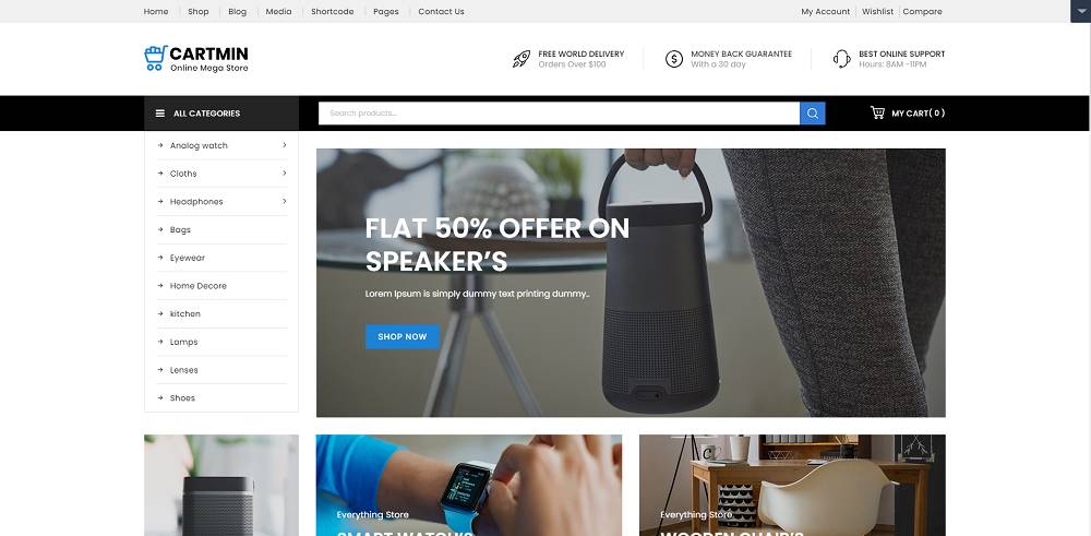 Cartmin - Tema Woocommerce responsivo multiuso