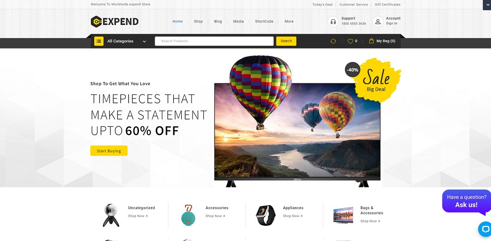 Expend - Modelo WooCommerce de Eletrônicos e Gadgets de Alta Tecnologia