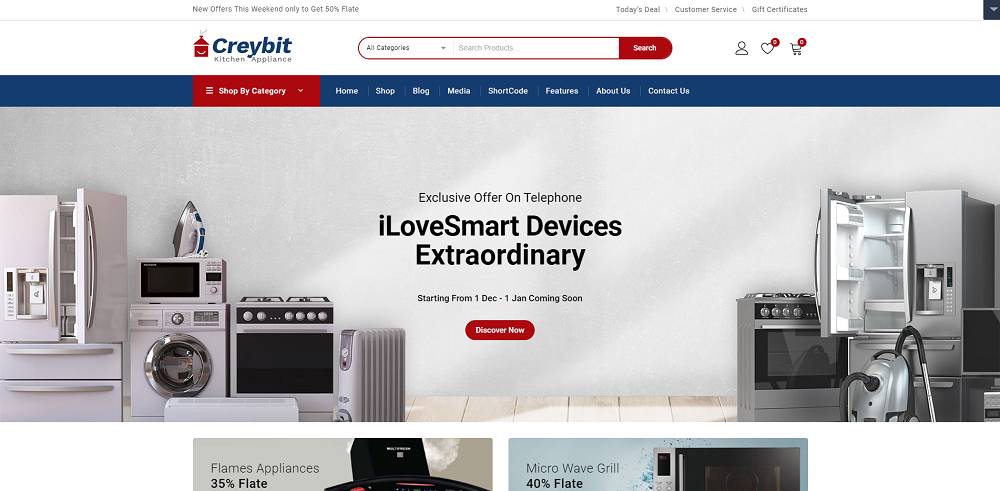 Creybit - Temas WooCommerce para Eletrodomésticos e Eletrônicos