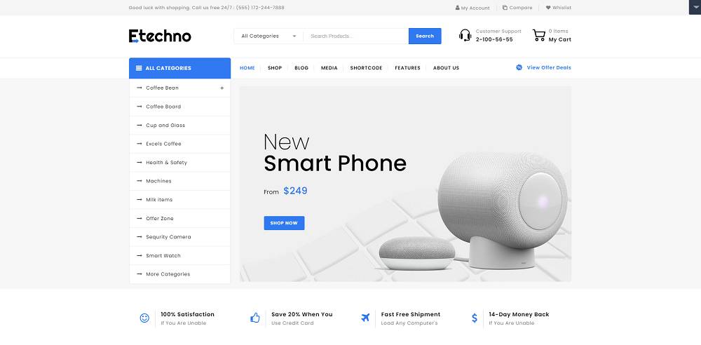 Etechno - Tema WooCommerce de Eletrônicos Responsivos