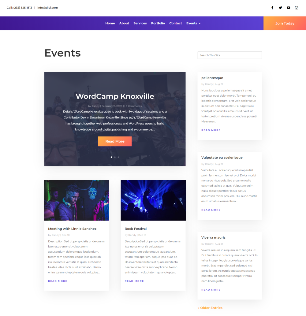 Pagina categoriei evenimente