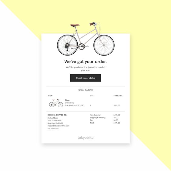 Série d'e-mails de confirmation