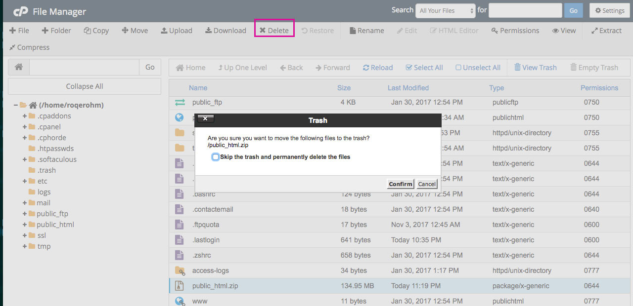 Manajer file cPanel