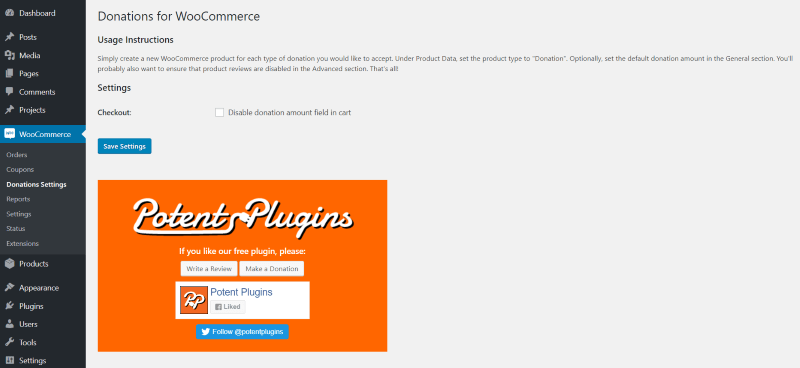 Installieren Sie Potent Donations for WooCommerce WordPress Dashboard
