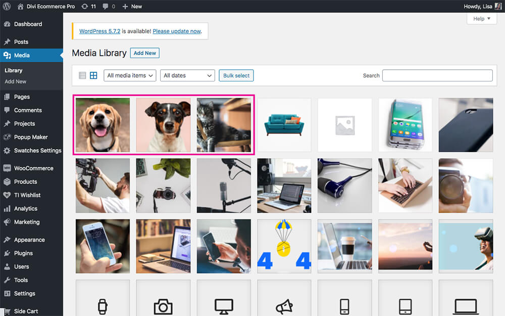 Медиатека WordPress