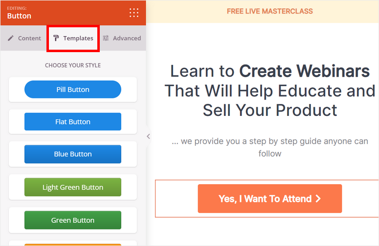 قوالب أزرار seedprod - IsItWP - كاشف سمة WordPress مجاني seedprod button templates