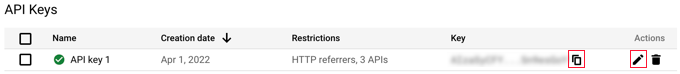 コピーアイコンをクリックして、キーをWPFormsに追加します Click the Copy Icon and Add the Key to WPForms