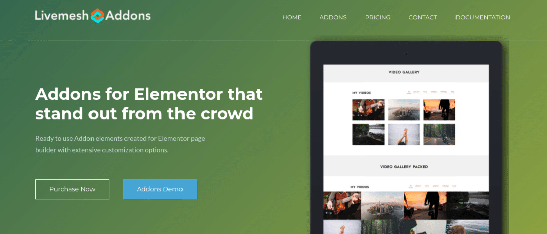 โปรแกรมเสริม Livemesh สำหรับ Elementor