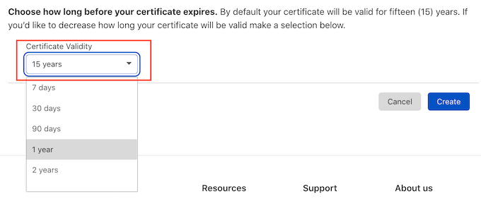 Modifica della validità del certificato Changing your certificate validity