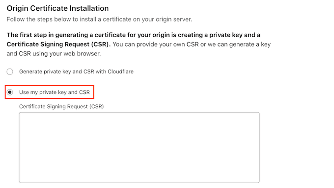 Creazione di una chiave privata Creating a private key