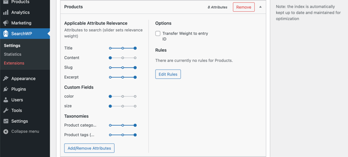 Ajuste a importância de cada atributo Adjust the Importance of Each Attribute