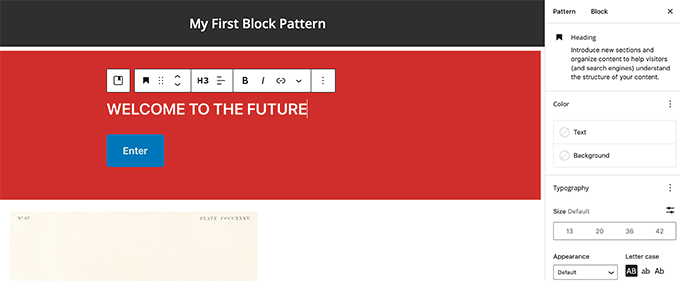 ブロックパターンレイアウトの編集 Editing block pattern layout