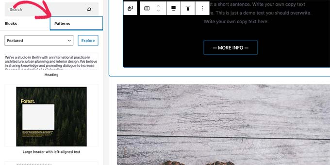 WordPressのブロックパターン Block patterns in WordPress