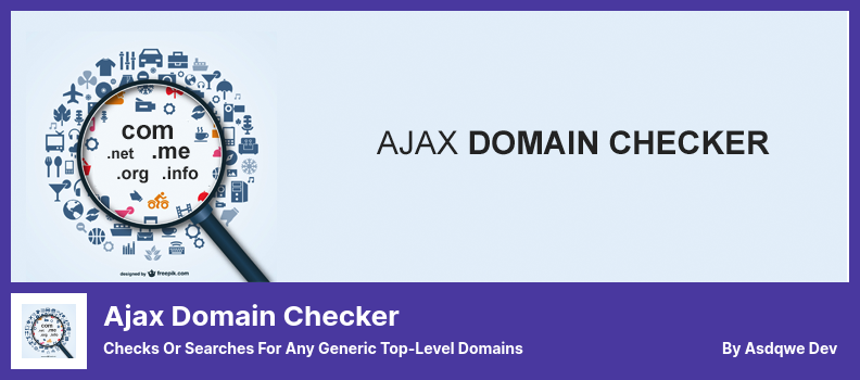 Wtyczka Ajax Domain Checker — sprawdza lub wyszukuje dowolne ogólne domeny najwyższego poziomu