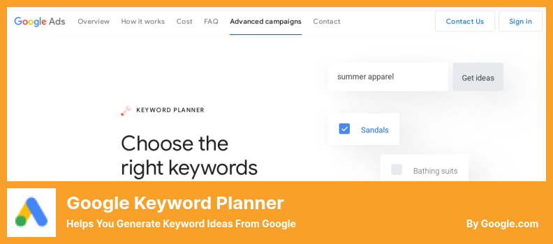 Wtyczka Google Keyword Planner — pomaga w generowaniu pomysłów na słowa kluczowe z Google