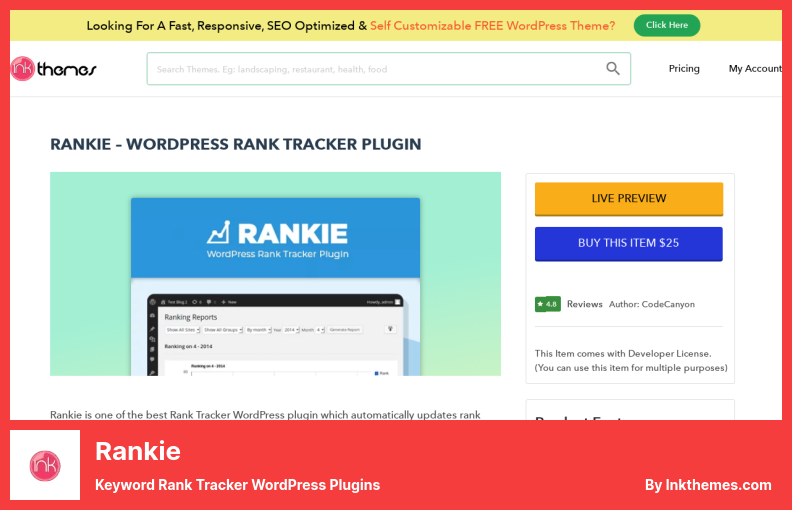 Wtyczka Rankie - Wtyczki WordPress do śledzenia rankingu słów kluczowych