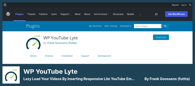 Plugin WP YouTube Lyte - Carica pigramente i tuoi video inserendo incorporamenti di YouTube Responsive Lite