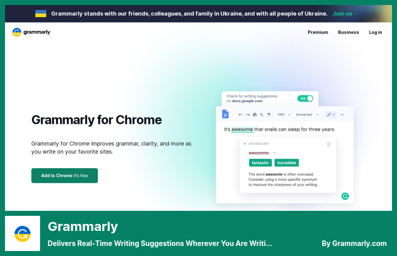 Plugin Grammarly - Fornisce suggerimenti per la scrittura in tempo reale ovunque tu stia scrivendo online
