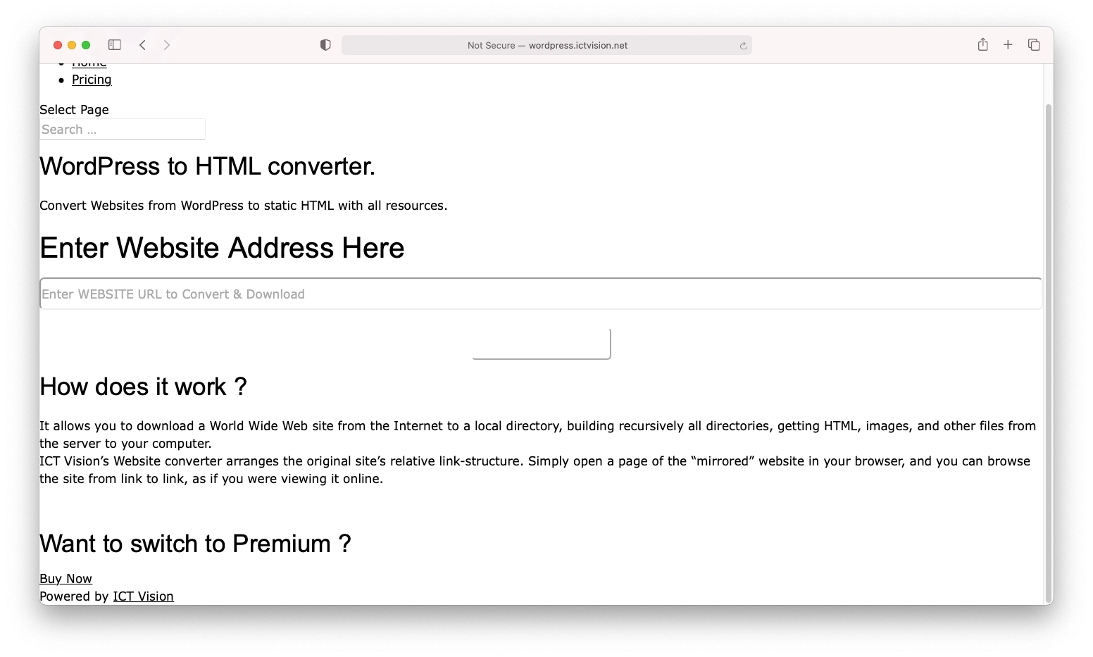 HTML-Konverter von ICTVision.