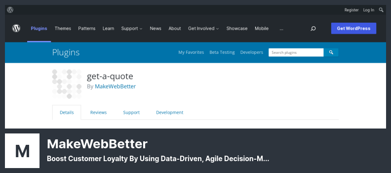 Plugin MakeWebBetter - Creșteți loialitatea clienților prin utilizarea procesului decizional agil bazat pe date