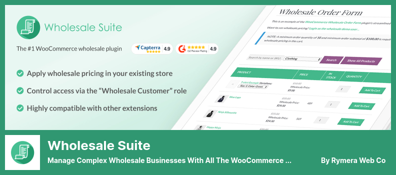 Plugin pentru suită cu ridicata - Gestionați afaceri complexe de vânzare cu ridicata cu toate extensiile WooCommerce