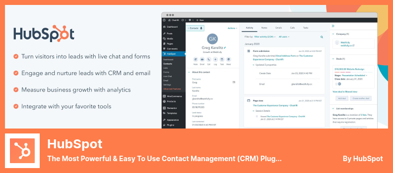 Plugin HubSpot - Il plug-in per la gestione dei contatti (CRM) più potente e facile da usare