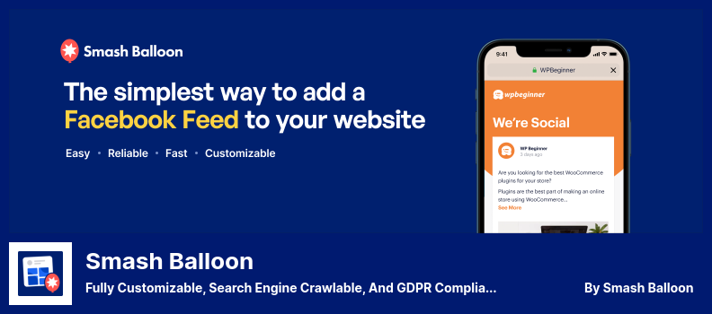 Plugin Smash Balloon - Feed completamente personalizzabili, scansionabili sui motori di ricerca e conformi al GDPR