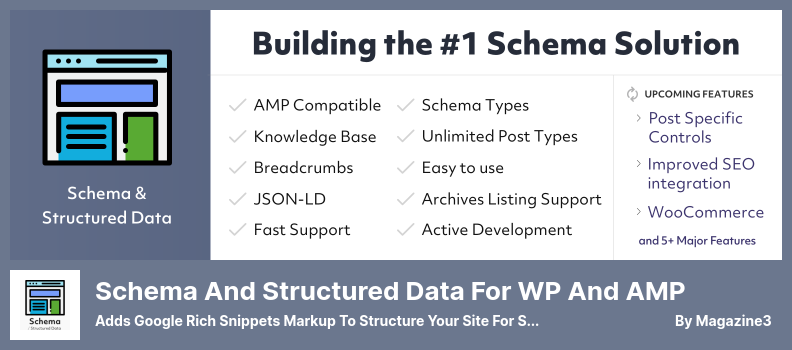 สคีมาและข้อมูลที่มีโครงสร้างสำหรับปลั๊กอิน WP และ AMP - เพิ่มมาร์กอัป Google Rich Snippets เพื่อจัดโครงสร้างเว็บไซต์ของคุณสำหรับ SEO