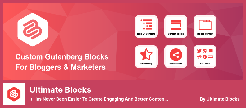 UltimateBlocksプラグイン-魅力的で優れたコンテンツを作成するのがこれまでになく簡単になりました。