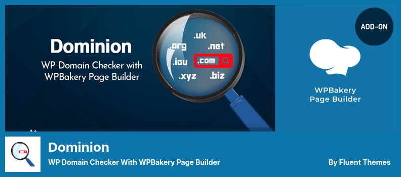 Dominion 플러그인 - WPBakery 페이지 빌더가 포함된 WP 도메인 검사기