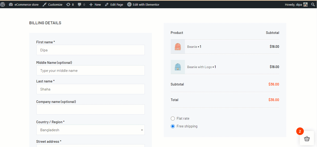 exclua o campo de checkout personalizado usando os campos de checkout extras do ShopEngine no WooCommerce