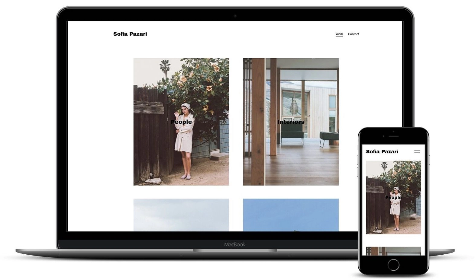 PazariはSquarespaceポートフォリオのクリエイティブテンプレートです