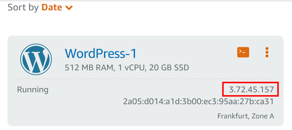 L'adresse IP de l'instance