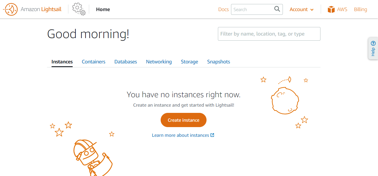 Console Amazon Lightsail