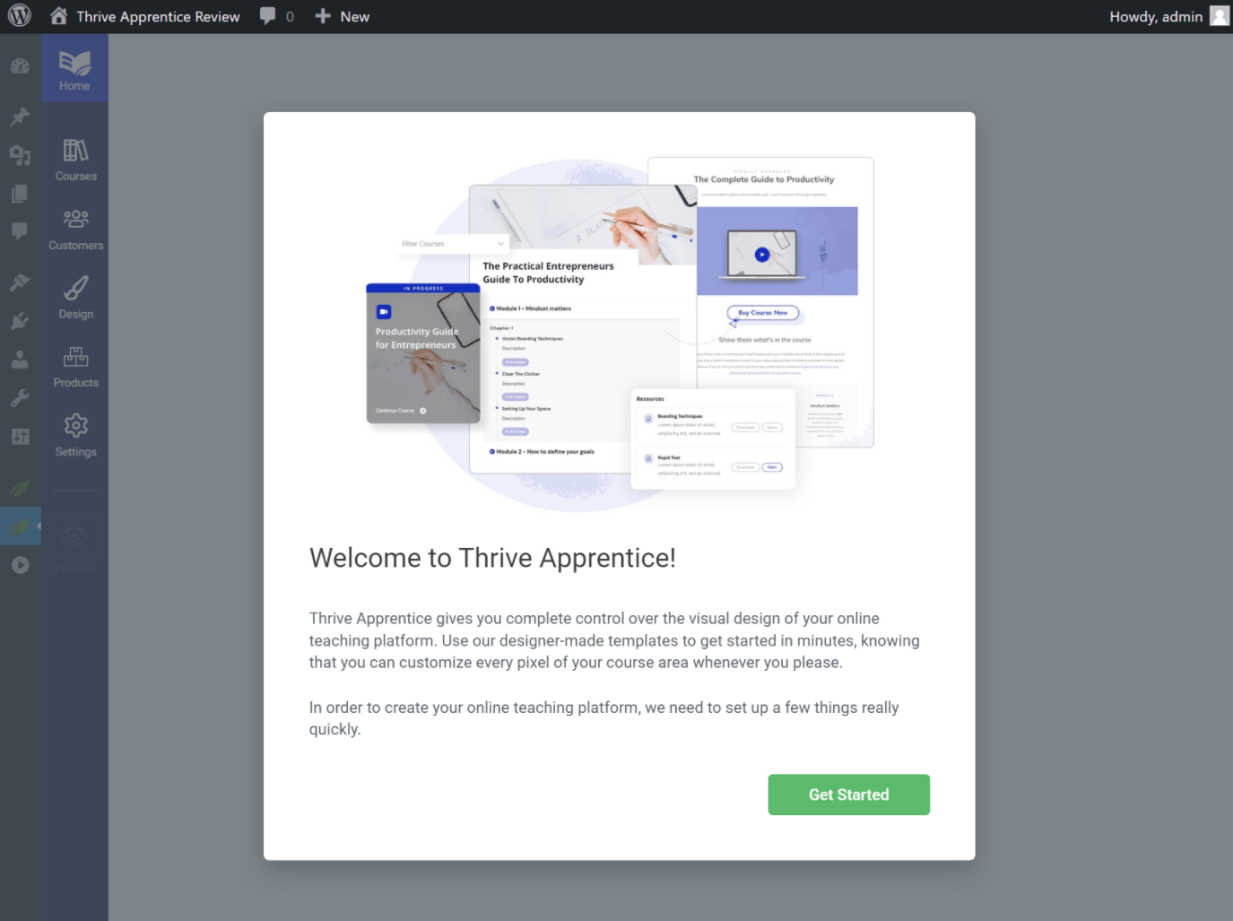 Revisão do Thrive Apprentice do assistente de configuração