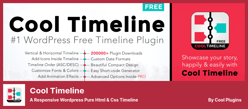 Cool Timeline Plugin - O cronologie WordPress Pure Html și Css receptivă