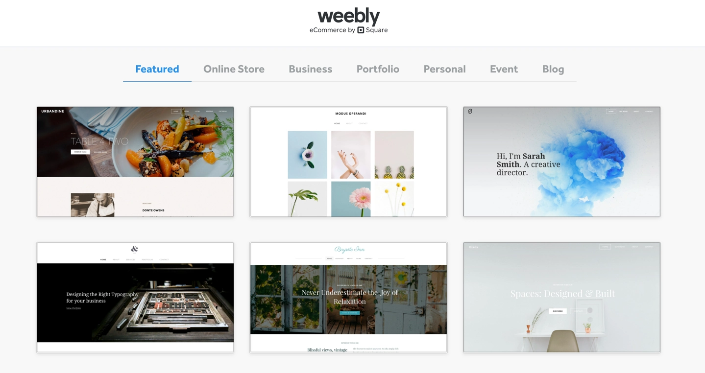 Wix vs Weebly - 主題
