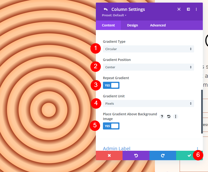 Forma de fundo circular um